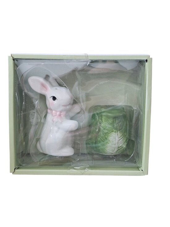 Hoppers Lane Other - Hopper's Lane Salt And Pepper Set Easter Bunny Cabbage New In Box Collection